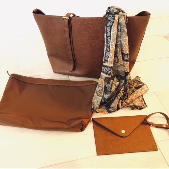 sandra Roberts Handbags - Sandra Roberts squared Bag/Tote Brown L…